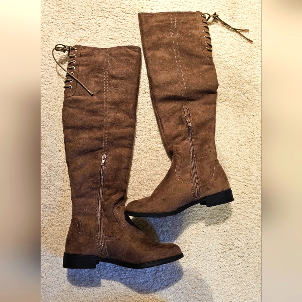 XOXO Brown Over the Knee Boots with Suede Finish